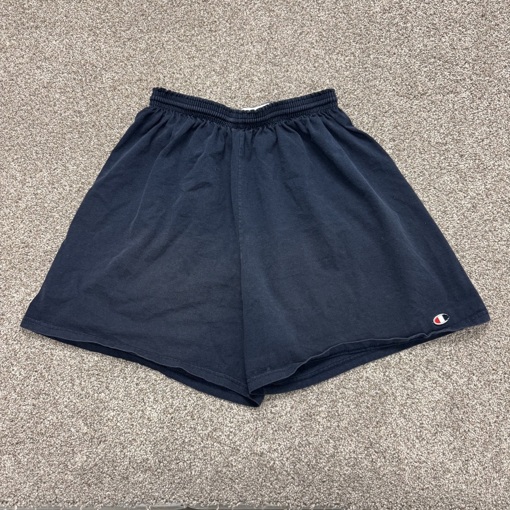 Champion Shorts Mens XL Navy Jersey Athletic Gym Drawstring Relaxed 8 Inseam